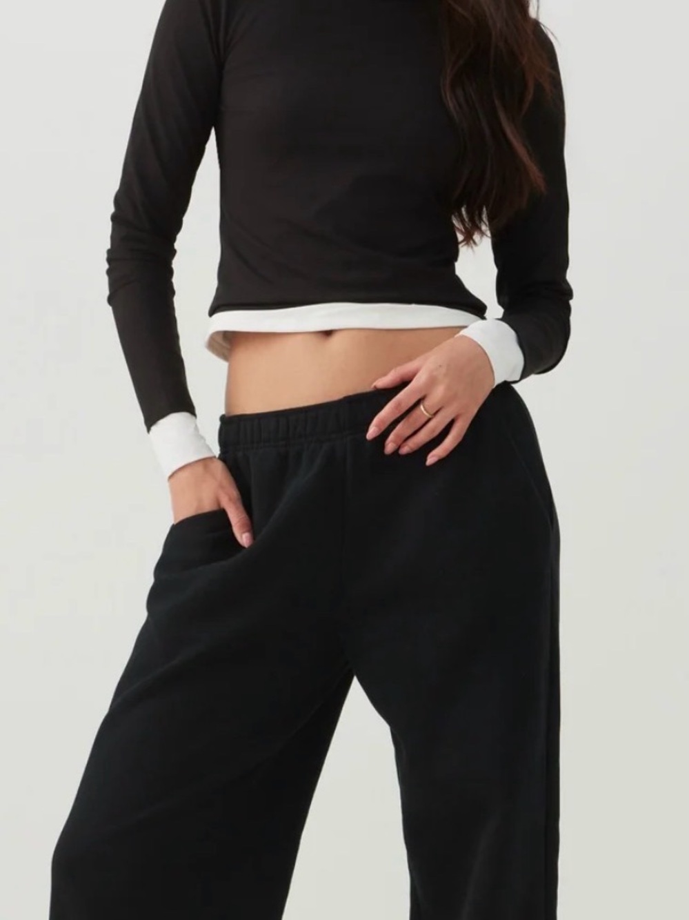 Ardene Collective Black Long Sleeve Ruched Activewear Top | Size L